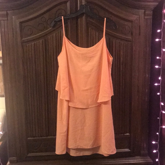 Sheer Peach Spaghetti Strap Dress - Picture 3 of 4